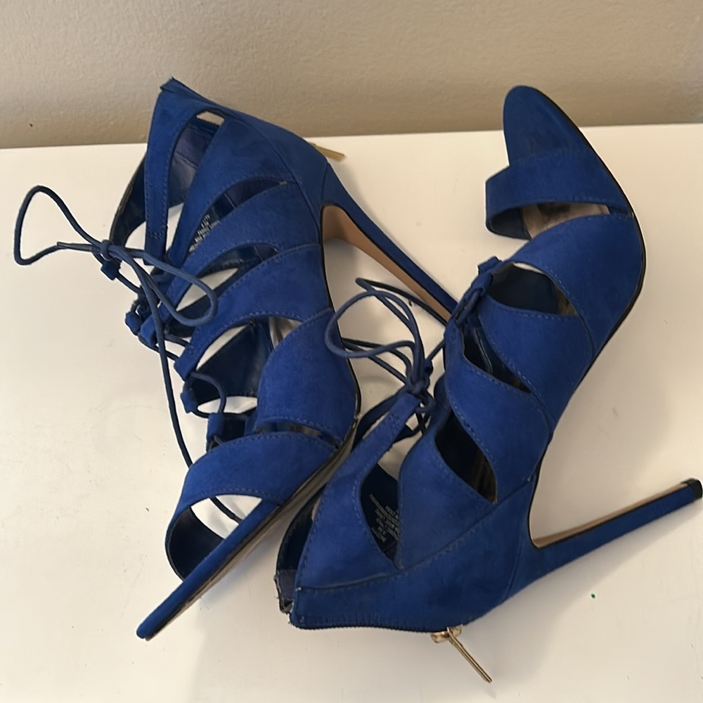 Blue heel sandals